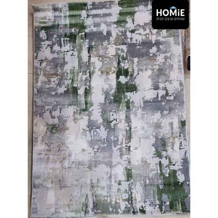 שטיח אבסטרקטי מודרני דגם פלורנסיה 110C בצבע ירוק, אפור ובז'. השטיח היוקרתי מתאים לסלון, לחדר שינה, לחדר ילדים, לאמבטיה, למסדרון, לחדר אורחים, לחדר/פינת משחקים, לפינת אוכל, למטבח, לחדר עבודה, למשרד, לבית הספר וגן ילדים. 