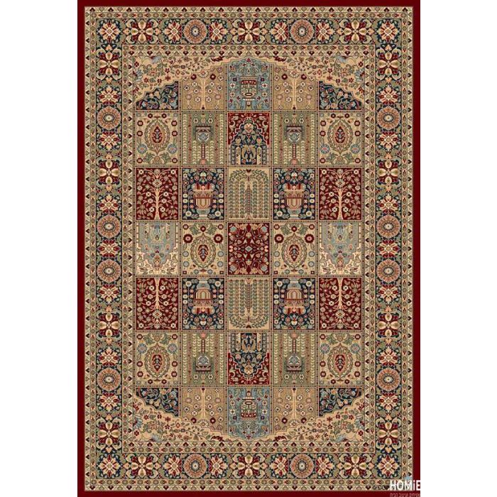 שטיח קלאסי צבעוני יצירת אומנות יוקרתי ומהודר לסלון, לחדר שינה, למטבח ושאר חלל הבית דגם פומפיי 39/14. השטיח בסגנון טלאים מיוצר בעבודת מכונה ברמת הגימור הגבוהה ביותר