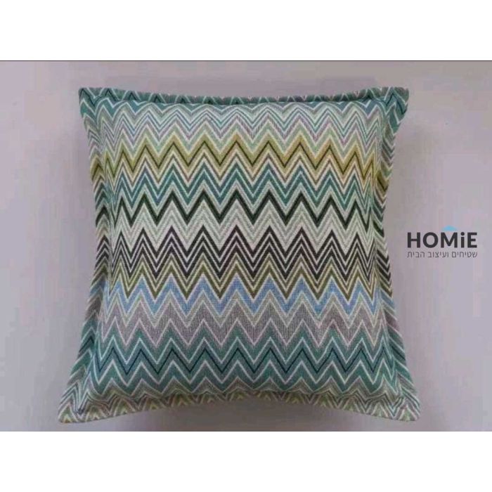 כרית מודרנית דקורטיבית צבעונית זיגזג לסלון ושאר חלל הבית דגם פייסטה 02. 