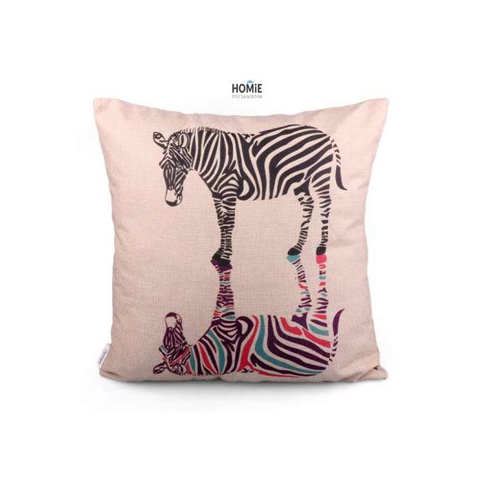 כרית נוי מדליקה ואיכותית לסלון, לחדר שינה, לחדר ילדים ושאר חלל הבית דגם זברות מנוגדות. הכרית הצבעונית בסגנון האבסטרקט תכניס המון שיק וסטייל לחלל החדר