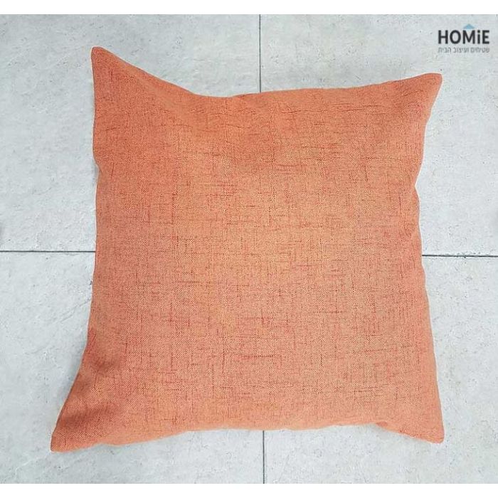 כרית נוי חלקה בצבע כתום לסלון, לחדר שינה, לחדר ילדים ושאר חלל הבית. הכרית בסגנון הפשתן בעלת בד עבה ואיכותי ותתאים לכל סגנון בביתכם. 