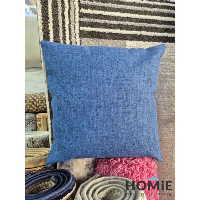 כרית נוי כחול רויאל בסגנון פשתן לסלון או חדר שינה
