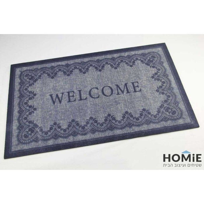 שטיח כניסה-סף לבית גומי עבה וינטג' דקורטיבי Welcome דגם ניו יורק 07. 