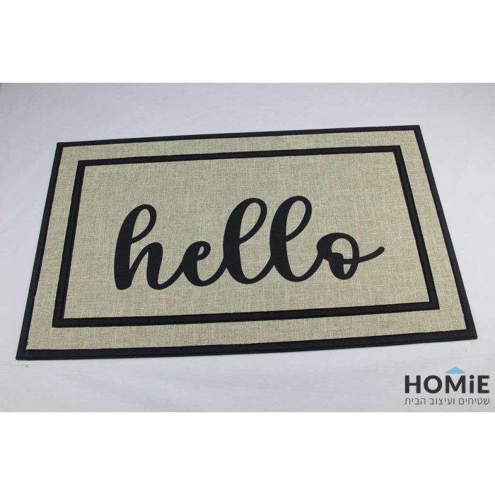 שטיח כניסה-סף לבית גומי עבה דקורטיבי מודרני Hello דגם ניו יורק 06. 