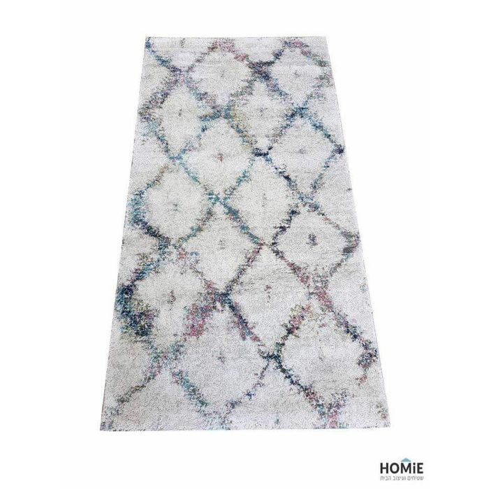 שטיח גיאומטרי מעויינים צבעוני יוקרתי לסלון, לחדר שינה, לחדר ילדים, למטבח ושאר חלל הבית דגם אלכסה 61A. 