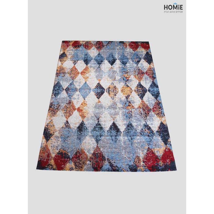שטיח גיאומטרי מעויינים צבעוני איכותי לסלון, לחדר שינה, לחדר ילדים, למטבח ושאר חלל הבית דגם מרילנד 3403.
