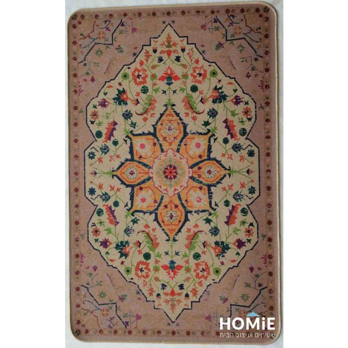 שטיח גומי למטבח וינטג' פרחוני צבעוני מנדלה מדליון דגם קוויבק 06. השטיח היוקרתי מתאים גם לשאר חלל הבית (אמבטיה, מסדרון, חדר שינה, חדר ילדים ועוד) ויכניס לשם המון סטייל, נוכחות ומיוחדות. 