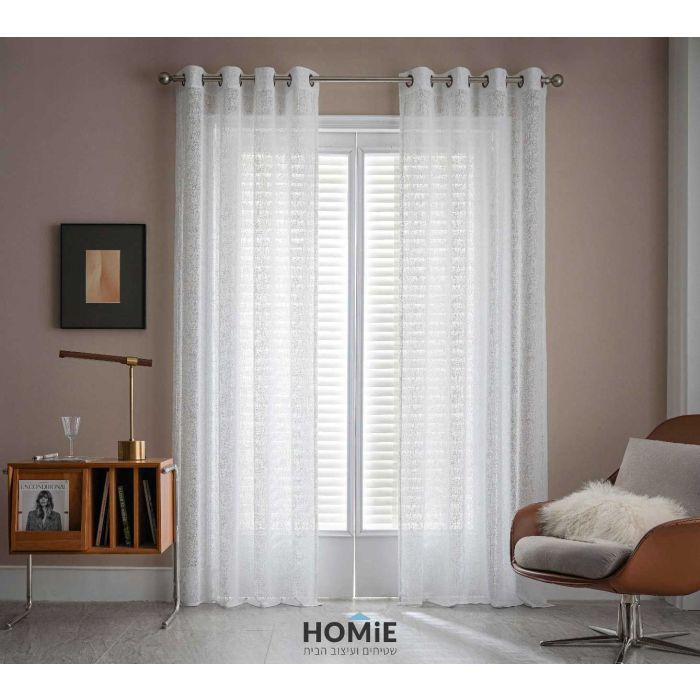 וילון רשת כותנה וינטג' דקורטיבי חצי שקוף לסלון ושאר חלל הבית דגם אובידוש. הוילון היוקרתי בסגנון הכפרי ישדרג כל חלל בכמה רמות ויתאים גם לפינות אוכל, חדרי שינה, חדרי ילדים ותינוקות.