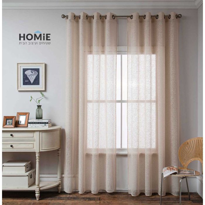 וילון וינטג' מודרני כפרי חצי שקוף לסלון ושאר חלל הבית דגם שון. הוילון היוקרתי יתאים גם לחדר שינה, חדר ילדים ותינוקות, מטבח, פינת אוכל, חדר עבודה, משרד ועוד. הוילון המסוגנן מגיע עם דוגמת רטרו יפיפייה עליו שמוסיפה לו המון חן והדר. 