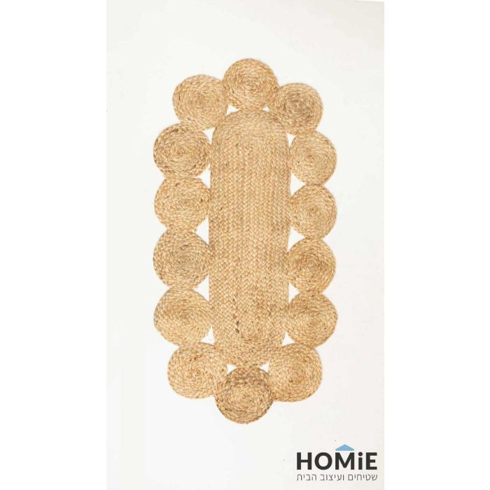 שטיח חבל טבעי אובלי עבודת יד עיטורי וינטג' דגם סאו פאולו 05. שטיח היוטה היוקרתי בסגנון הכפרי מתאים לסלון, חדר שינה, חדר ילדים ותינוקות, אמבטיה, מסדרון, פינת אוכל, מטבח, חדר עבודה, מרפסת, גינה, משרד, בית ספר, גן ילדים ואולם אירועים. 