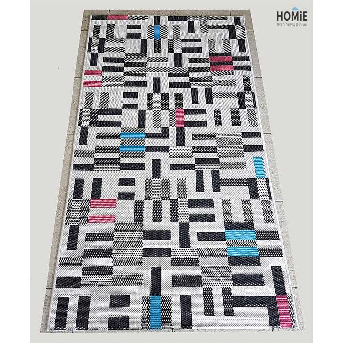 שטיח חבל גיאומטרי מלבנים צבעוני איכותי לסלון, לחדר שינה, לחדר ילדים, למטבח ושאר חלל הבית דגם וויסטלר 03/36. 