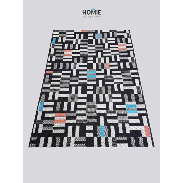 שטיח חבל גיאומטרי מלבנים צבעוני איכותי לסלון, לחדר שינה, לחדר ילדים, למטבח ושאר חלל הבית דגם וויסטלר 03/39.