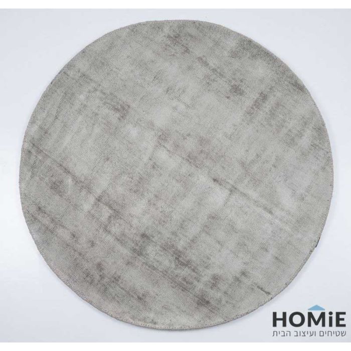 שטיח עגול ויסקוזה עבה בצבע אבן לסלון – דגם מורנה 09 פרוש בשלמותו
