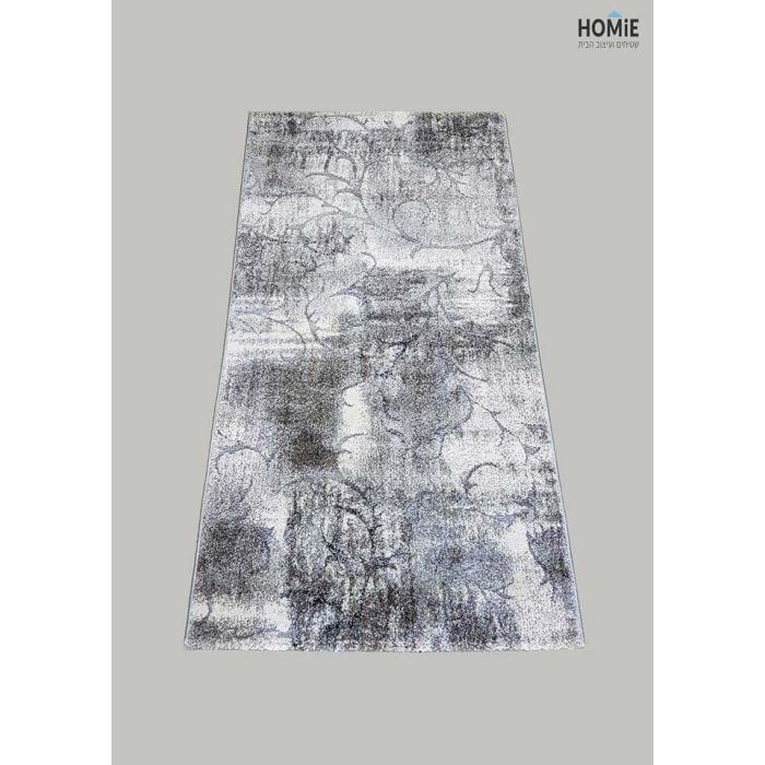 שטיח וינטג' אבסטרקטי יוקרתי דגם איביזה 06/72 בצבע אפור, ב'ז ושחור. 