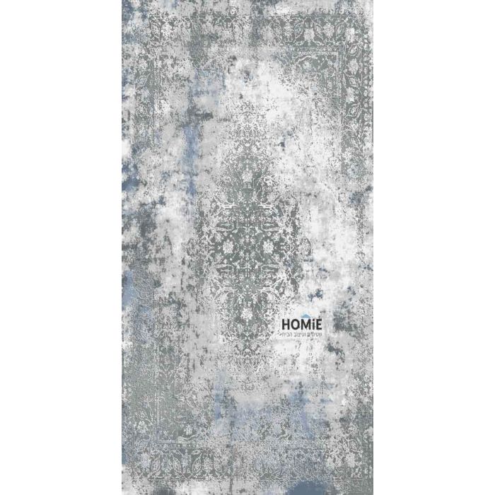 שטיח וינטג' אבסטרקטי אפור כחול דגם אוליביה 18/953 לסלון ושאר הבית.