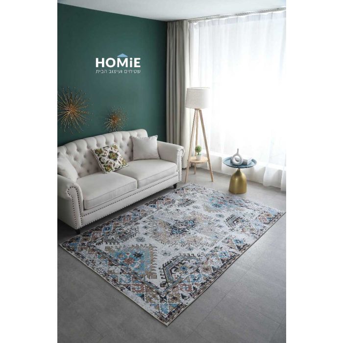 שטיח וינטג' קלאסי אתני שבטי צבעוני דגם סלינה 06. השטיח היוקרתי שנראה כמו יצירת אומנות מגיע בסטייל עדין ואלגנטי ויתאים לסלון ושאר חלל הבית. 