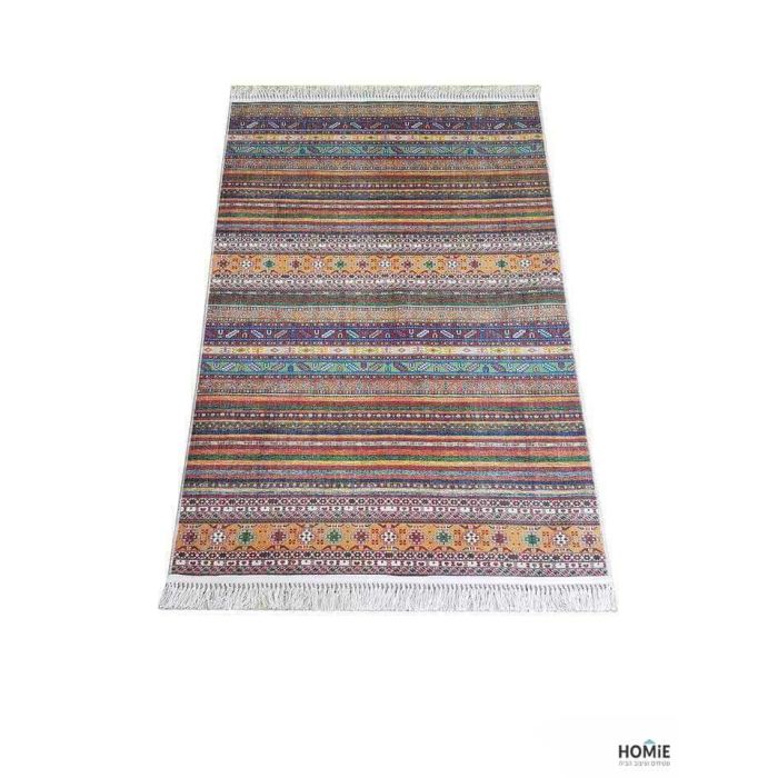 שטיח וינטג' גיאומטרי שבטי (אתני) מולטי צבעוני איכותי לסלון, לחדר שינה, לחדר ילדים, למטבח ושאר חלל הבית דגם סטפני 1991. 