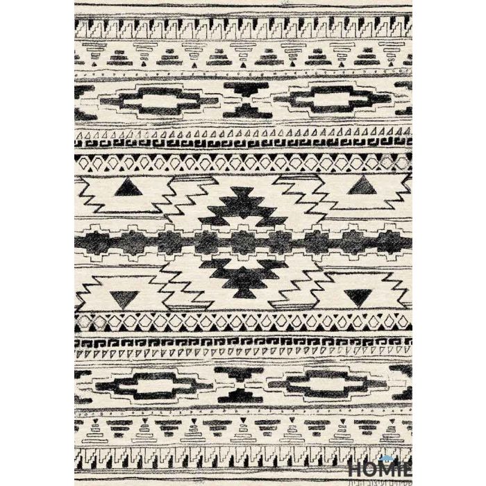 שטיח וינטג' גיאומטרי שבטי (אתני) מודרני יוקרתי דגם סטארק בצבע אוף וויט שחור. השטיח בסגנון הברבר המרוקאי יתאים לסלון, לחדר שינה, לחדר ילדים, לאמבטיה, למסדרון, למטבח, לפינת ישיבה, לחדר אורחים, לפינת אוכל, לחדר עבודה ולמשרד. 