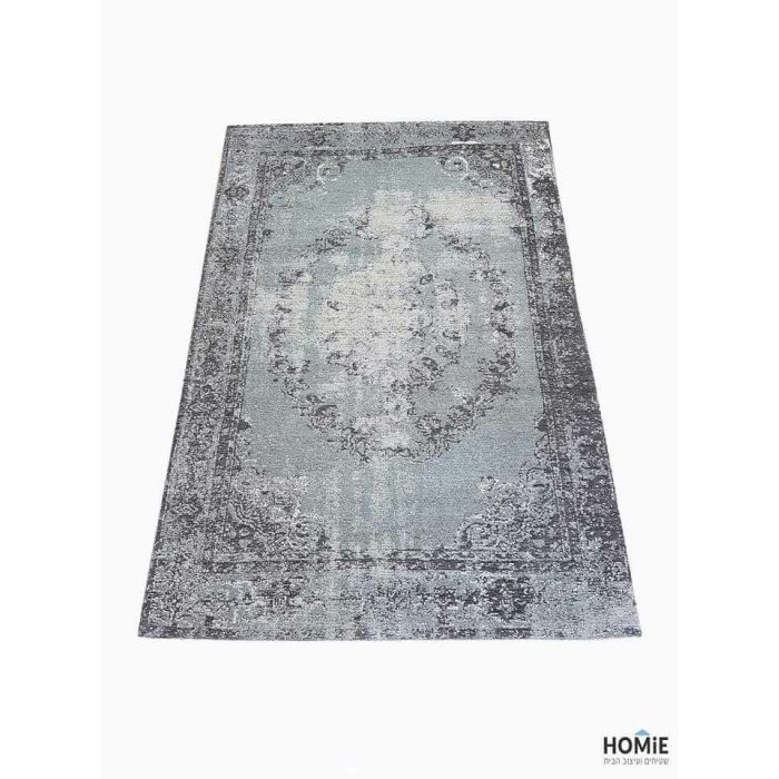 שטיח וינטג' שאניל יוקרתי עשוי 100% כותנה לסלון, לחדר שינה, למטבח ושאר חלל הבית דגם סנטוריני 01 בצבע בז'. 