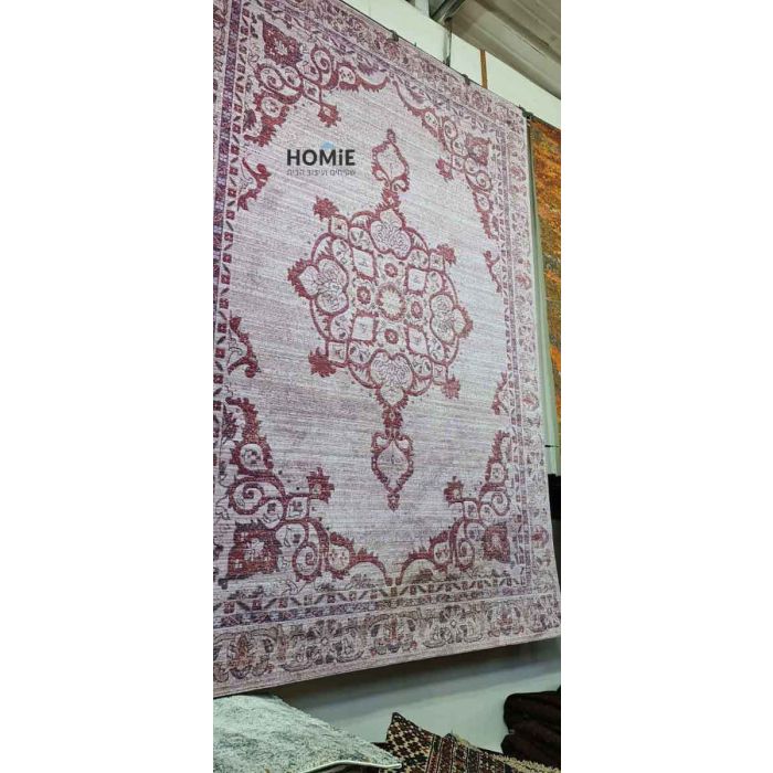 שטיח וינטג' סגול מדליון מודרני-קלאסי יוקרתי דגם פירנצה 384. השטיח המהודר והמיוחד ישתלב היטב בסלון, בחדר שינה, בחדר ילדים, במסדרון, במטבח, בפינת אוכל, בחדר עבודה ובמשרד. 