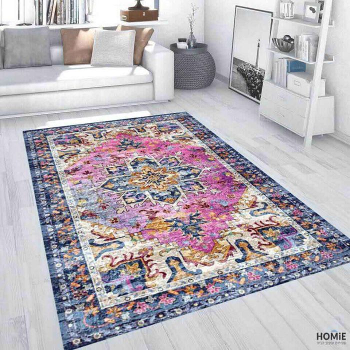 שטיח כותנה וינטג' מדליון מולטי צבעוני דגם לטיסיה 2175 לסלון, חדר שינה, מסדרון, אמבטיה, פינת אוכל, מטבח ומשרד. 