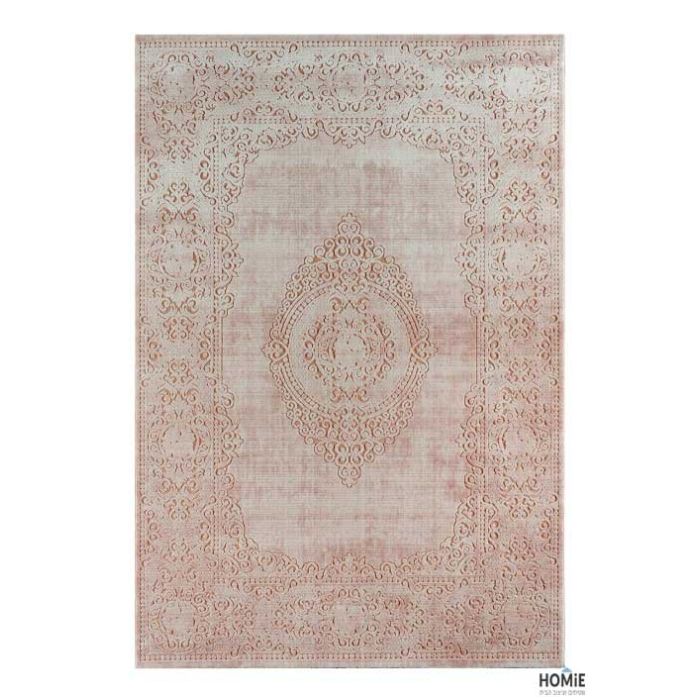 שטיח וינטג' מדליון יוקרתי לסלון, לחדר שינה, לחדר ילדים, למטבח ושאר חלל הבית דגם זאוס 46G בצבע ורוד עתיק. 