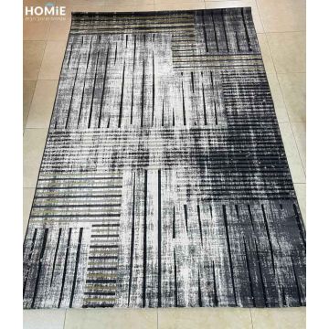 שטיח אבסטרקטי גיאומטרי מודרני אפור שחור בז' דגם סמואל 04. השטיח היוקרתי מתאים לסלון, חלל הכניסה לבית, חדר שינה, חדר ילדים, מסדרון, חדר אורחים, חדר משחקים, פינת ישיבה, פינת אוכל, חדר עבודה ומשרד. 