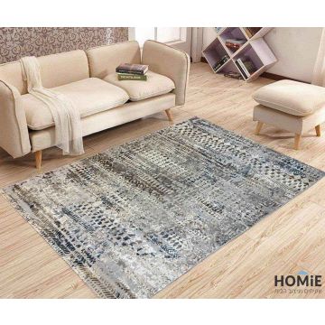 שטיח אבסטרקטי גיאומטרי מודרני דגם אמילי 01 בצבעי אפור, חום וכחול. השטיח היוקרתי מתאים לסלון, חדר שינה, חדר ילדים, מסדרון, חדר משחקים, חדר אורחים, פינת ישיבה, פינת אוכל, מטבח, חדר עבודה ומשרד.