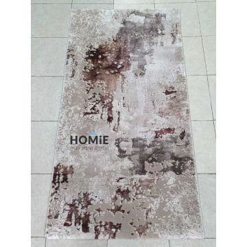 שטיח אבסטרקטי מודרני חום בז' לסלון דגם אלכסנדרה 64/81 - מוצג במלואו.