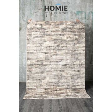 שטיח אבסטרקטי גיאומטרי מודרני בז' דגם טורונטו 02. השטיח יתאים לסלון ושאר הבית.