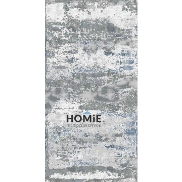 שטיח אבסטרקטי מודרני לסלון דגם אוליביה 88/953 בצבעי אפור וכחול.