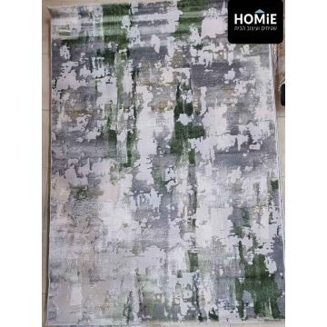 שטיח אבסטרקטי מודרני דגם פלורנסיה 110C בצבע ירוק, אפור ובז'. השטיח היוקרתי מתאים לסלון, לחדר שינה, לחדר ילדים, לאמבטיה, למסדרון, לחדר אורחים, לחדר/פינת משחקים, לפינת אוכל, למטבח, לחדר עבודה, למשרד, לבית הספר וגן ילדים. 