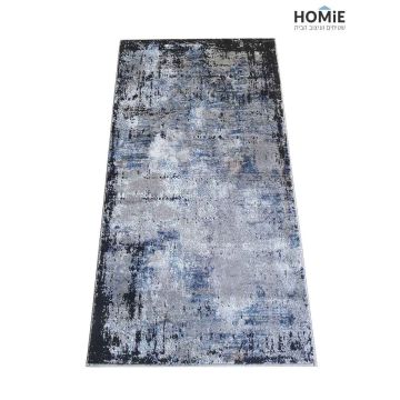 שטיח אבסטרקטי מודרני אפור שחור כחול דגם קריסטינה 120B לסלון ושאר הבית.