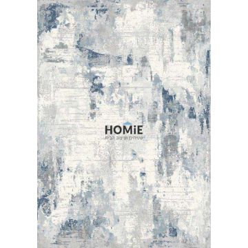 שטיח סלון אבסטרקטי מודרני אפור כחול תכלת דגם קמילה 67/30 במבט מלא