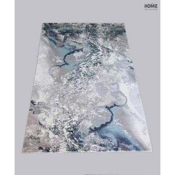 שטיח אבסטרקטי מודרני יוקרתי דגם הימלאיה 12/30 בצבע אפור, כחול וטורקיז לסלון, לחדר שינה, לחדר ילדים, למסדרון, למטבח, לפינת אוכל, לחדר עבודה ולמשרד. 