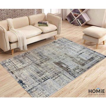 שטיח אבסטרקטי מודרני דקורטיבי אפור חום כחול דגם אמילי 04. השטיח היוקרתי מתאים לסלון, חדר שינה, חדר ילדים, מסדרון, חדר משחקים, חדר אורחים, פינת ישיבה, פינת אוכל, מטבח, חדר עבודה ומשרד. 