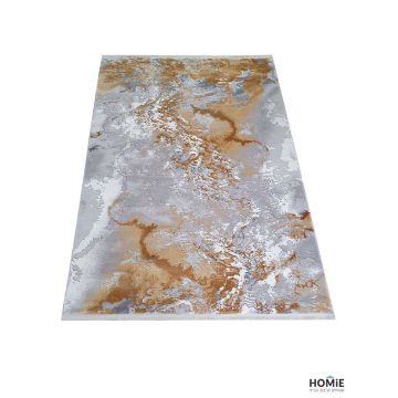 שטיח אבסטרקטי מודרני יוקרתי לסלון, לחדר שינה, לחדר ילדים, למטבח, למשרד ועוד דגם הימלאיה 12/95 בצבע אפור בהיר, אפור כהה, חרדל ושמנת.