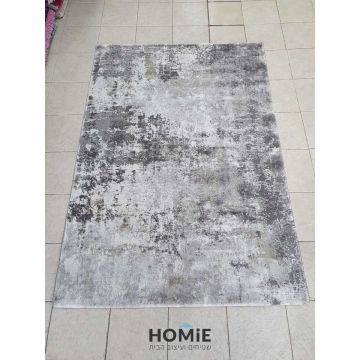 שטיח מודרני אבסטרקטי לסלון דגם אוליביה 93/995 בצבעי אפור בהיר, אפור כהה וירוק זית. 