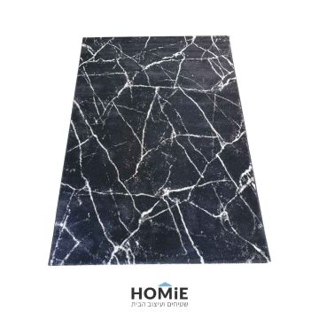 שטיח אבסטרקטי מודרני שיש דגם עמנואל 39/733 בצבע שחור, אפור ואוף וויט . 