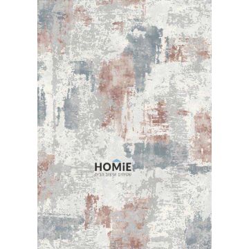 שטיח אבסטרקטי מודרני ורוד אפור דגם קמילה 79/56. השטיח היוקרתי העשוי היטסט-ויסקוזה ישתלב בסלון, חדר שינה, חדר ילדים, מסדרון, חדר אורחים ועוד.