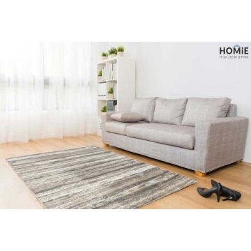 שטיח אבסטרקטי מודרני פסים אפור בז' חום שמנת דגם ונוס 09. השטיח היוקרתי ישתלב בסלון, חדר שינה, חדר ילדים ותינוקות, מסדרון, חדר אורחים, חדר משחקים, פינת ישיבה, פינת אוכל, מטבח, חדר עבודה ומשרד. 