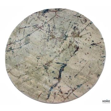 שטיח עגול אבסטרקטי צבעוני יוקרתי לסלון, לחדר שינה, לחדר ילדים, למטבח ושאר חלל הבית דגם אלכסה 71A. 