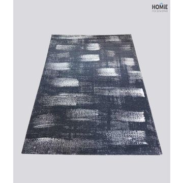 שטיח אבסטרקטי שחור אפור דגם פרנצ'סקה 19/33