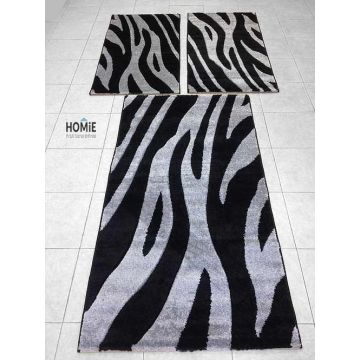 שטיח אבסטרקטי גלים אפור שחור לסלון, לחדר שינה, למטבח ושאר חלל הבית דגם אקסלנס 02