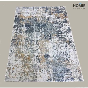 שטיח אבסטרקטי איכותי לסלון, לחדר שינה, לחדר ילדים, למטבח ושאר חלל הבית בצבע בז', כחול ואפור דגם פלורנסיה 6912A. 