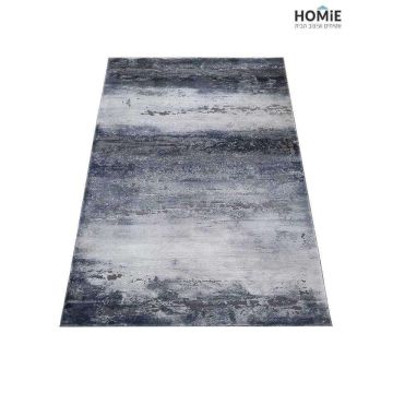 שטיח אבסטרקטי מודרני יוקרתי דגם אוליביה 12/953 בצבע כחול, אפור, תכלת ושחור לסלון, לחדר שינה, לחדר ילדים, למסדרון, למטבח, לפינת אוכל, לחדר עבודה ולמשרד. 