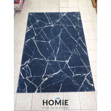 שטיח אבסטרקטי מודרני שיש כחול טורקיז שמנת דגם עמנואל 39/934. 