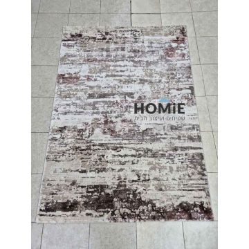 תמונה של שטיח בגווני חום ובז', דגם אלכסנדרה 52/81, מוצג בשלמותו.