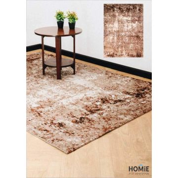 שטיח אבסטרקטי חום בז' מודרני יוקרתי דגם פונסקה 1400. השטיח מתאים לסלון, לחדר שינה, לחדר ילדים, לאמבטיה, למטבח, למסדרון, לפינת אוכל, לחדר עבודה ולמשרד. 