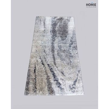 שטיח אבסטרקטי מודרני דגם איביזה 51/70 בצבעי חום בז' ואפור מוצג בשלמותו